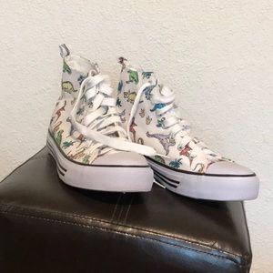 white dinosaur high top shoes